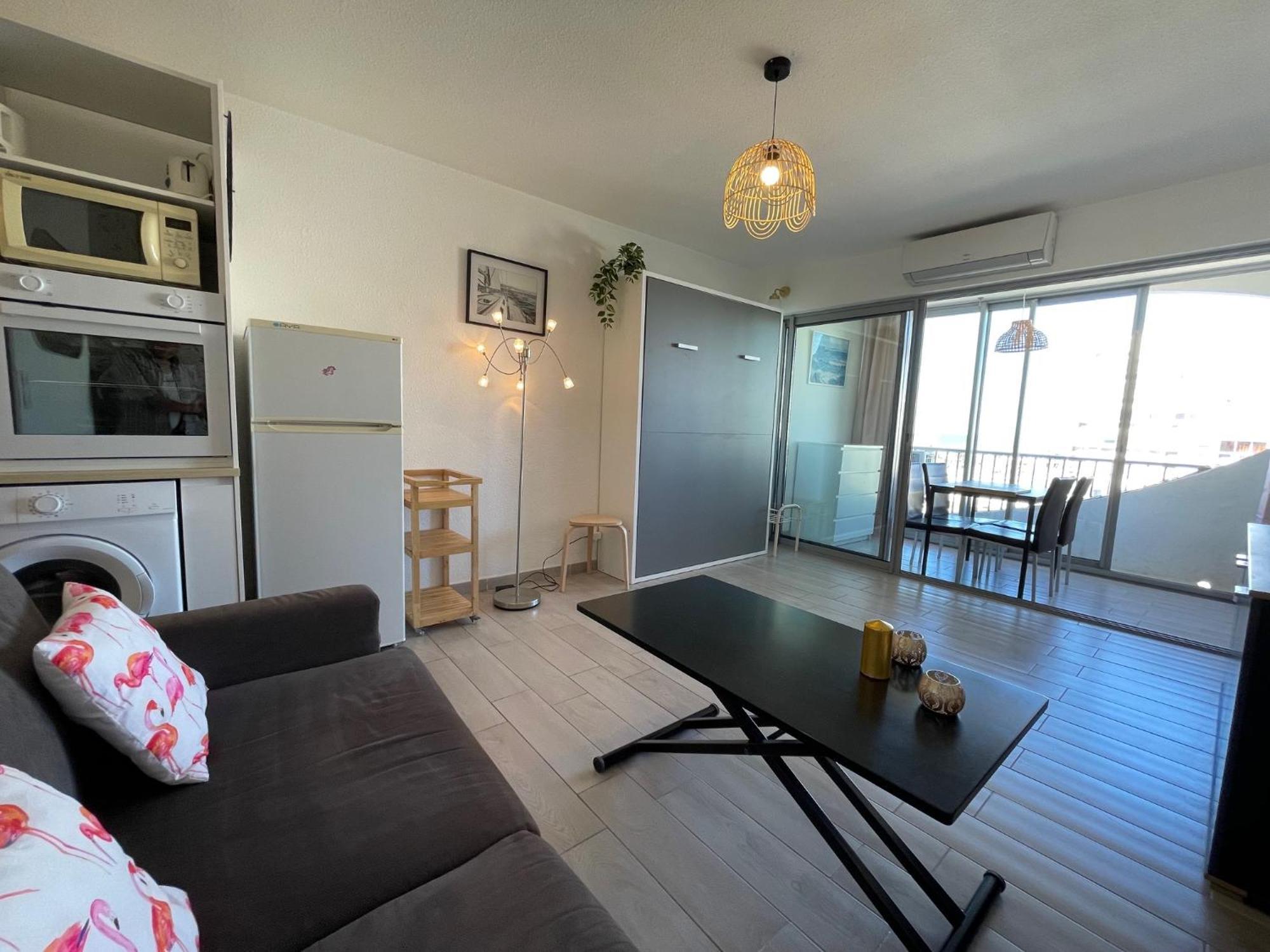 Studio 2-3 Pers Parking Clim Vue Port Et Mer La Grande Motte Bagian luar foto