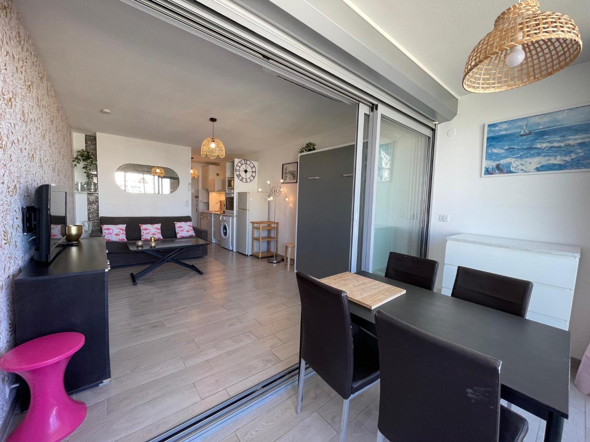 Studio 2-3 Pers Parking Clim Vue Port Et Mer La Grande Motte Bagian luar foto
